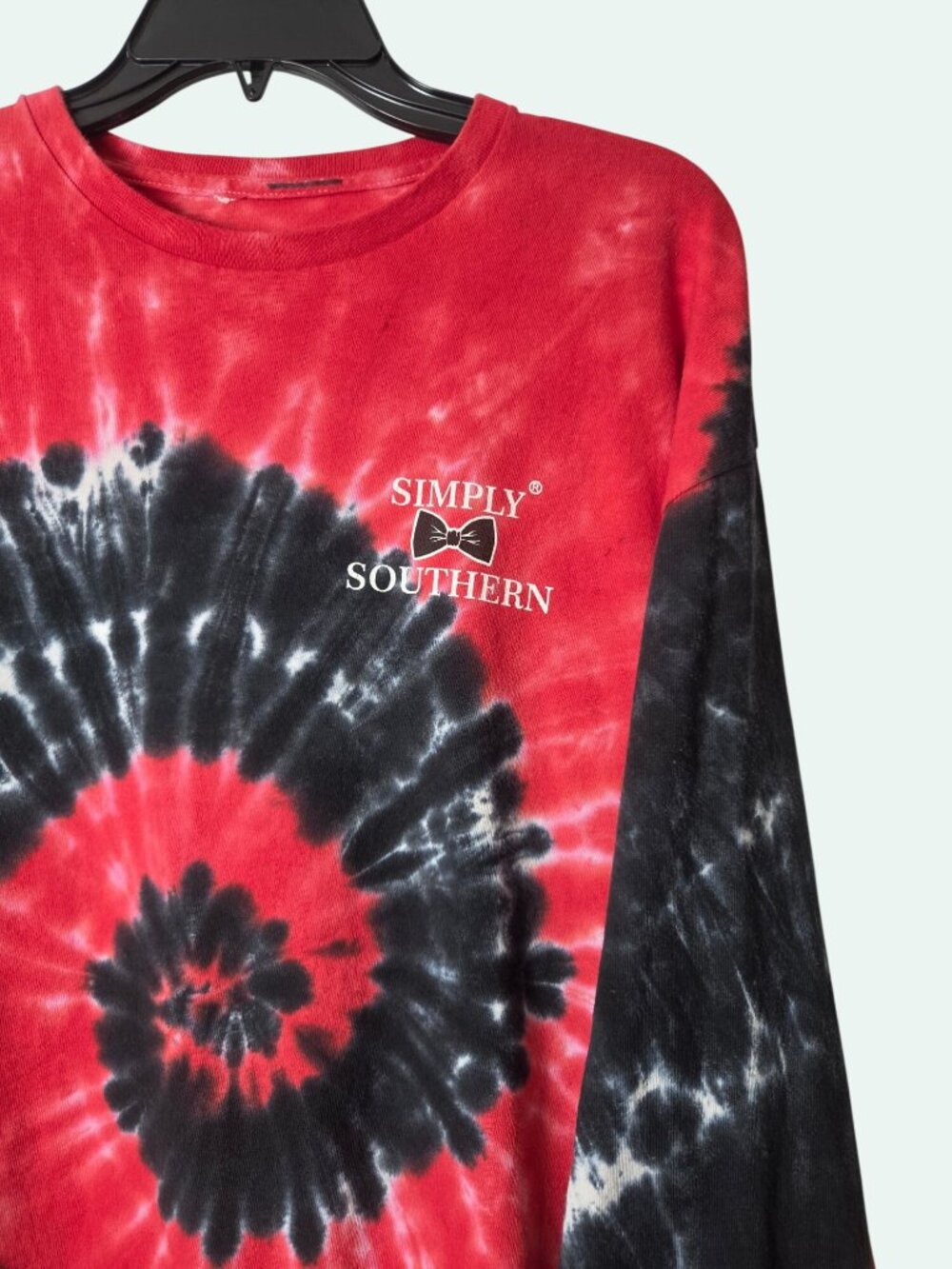 Simply Southern Long Sleeve Tie-Dye Hippo Shirt (Lg) Preppy, Southern Comfort, - Picture 4 of 11